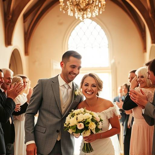 Fotografia de um casamento alegre
