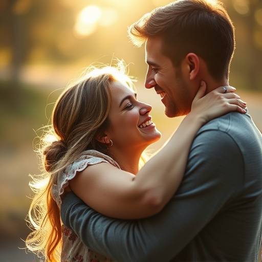 Retrato de um casal apaixonado abraäando-se