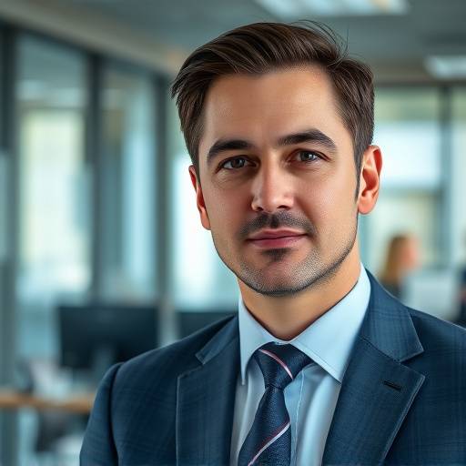 Retrato de um homem de negócios em ambiente corporativo